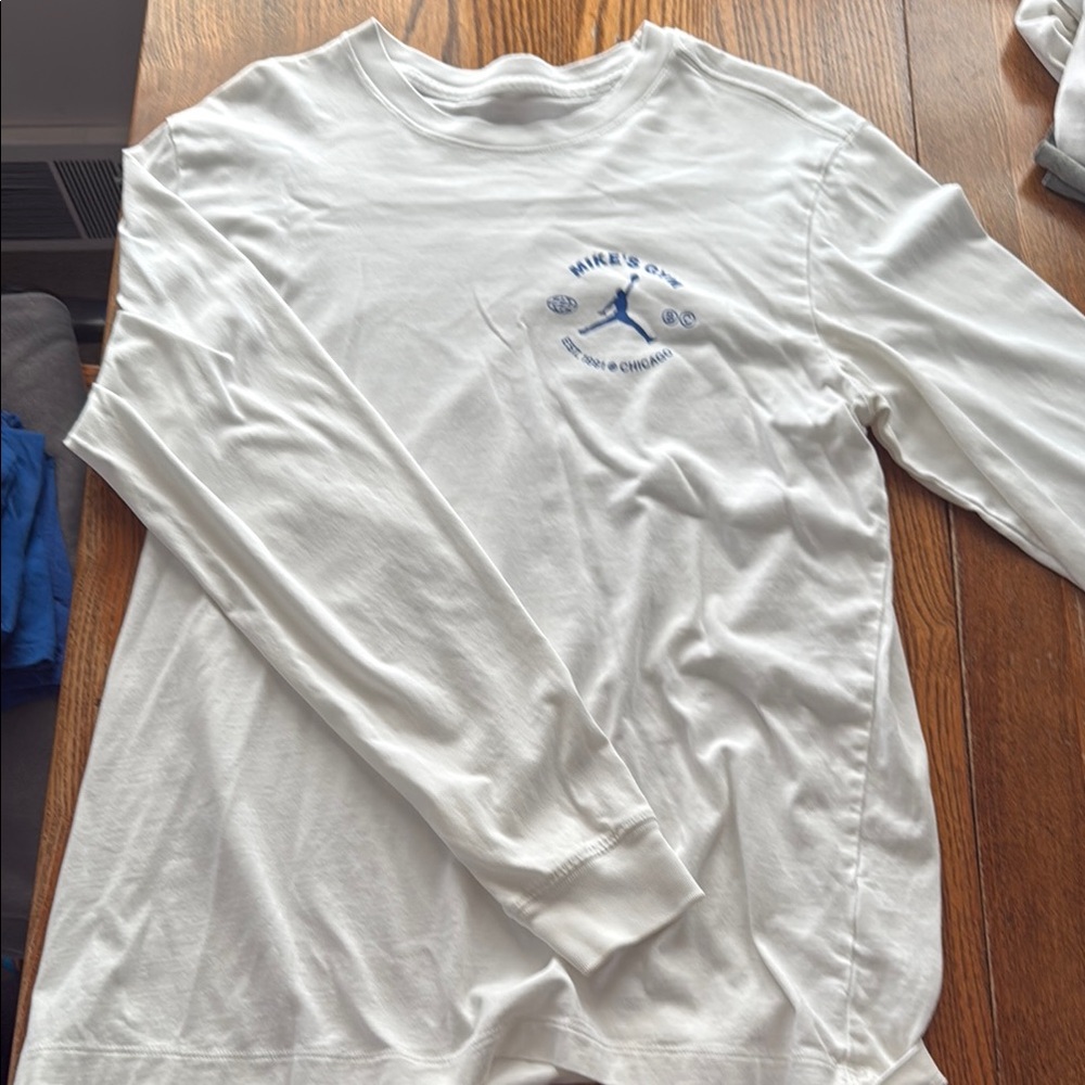 Jordan White Long Sleeve Tee Premium Cotton Comfort